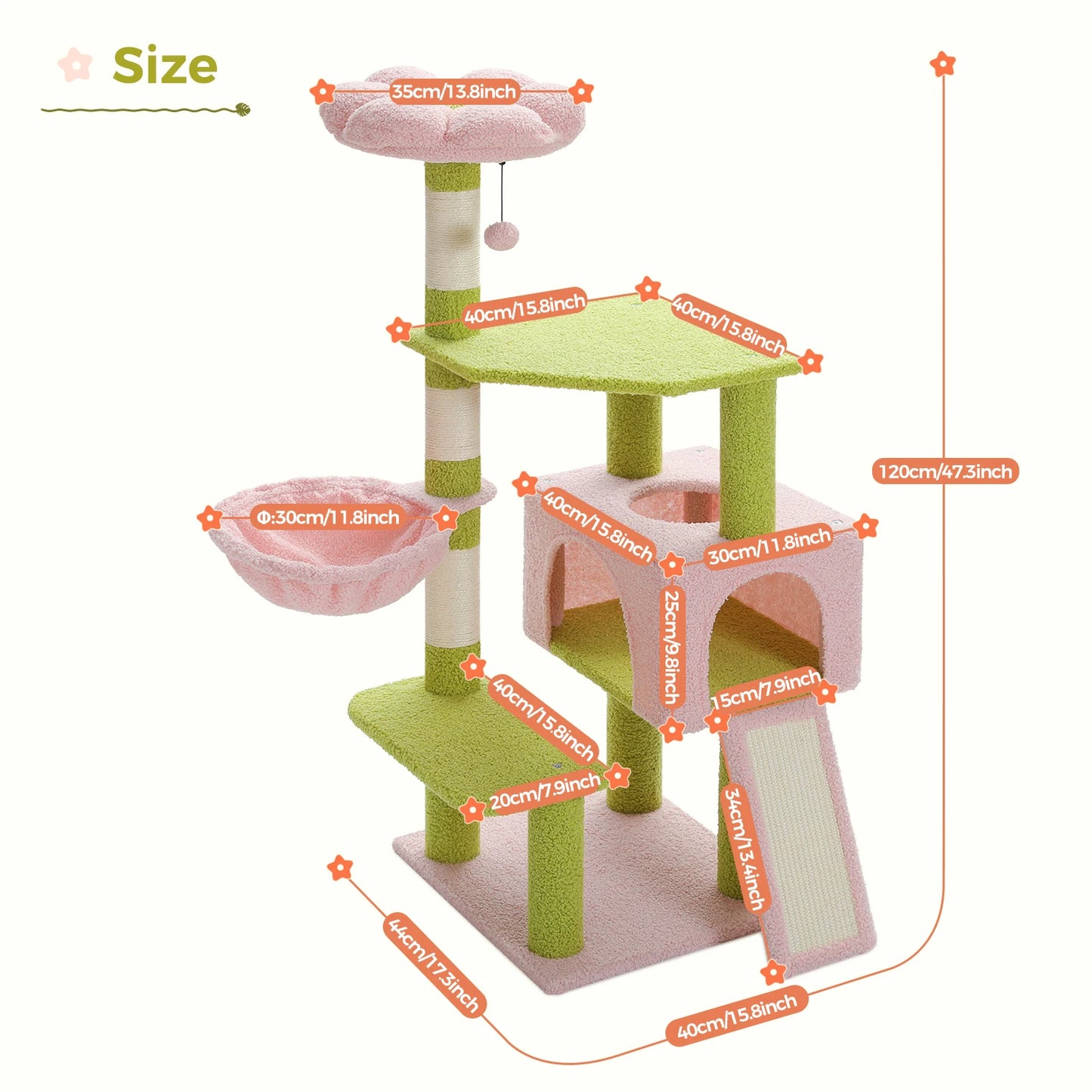 PAWZ Road Flower Cat Tree Multi-Level Tower