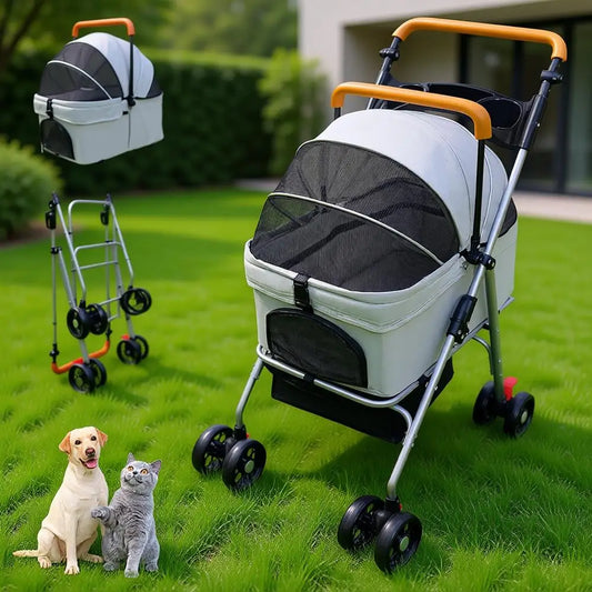 XMSJ Pet Stroller 3-In-1 Jogger for Dogs and Cats