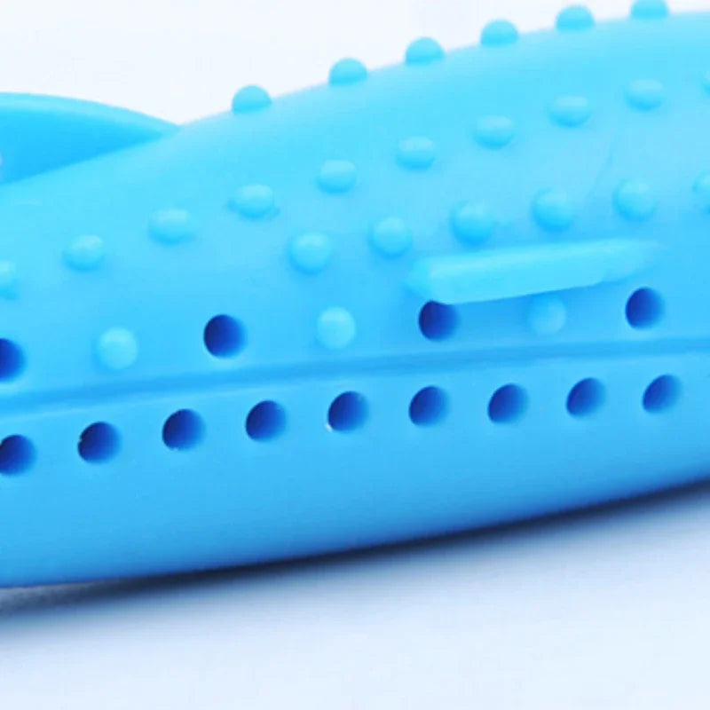 Cat Teeth Brushing Toy Silicone Fish Shaped Chew Toy Interactive