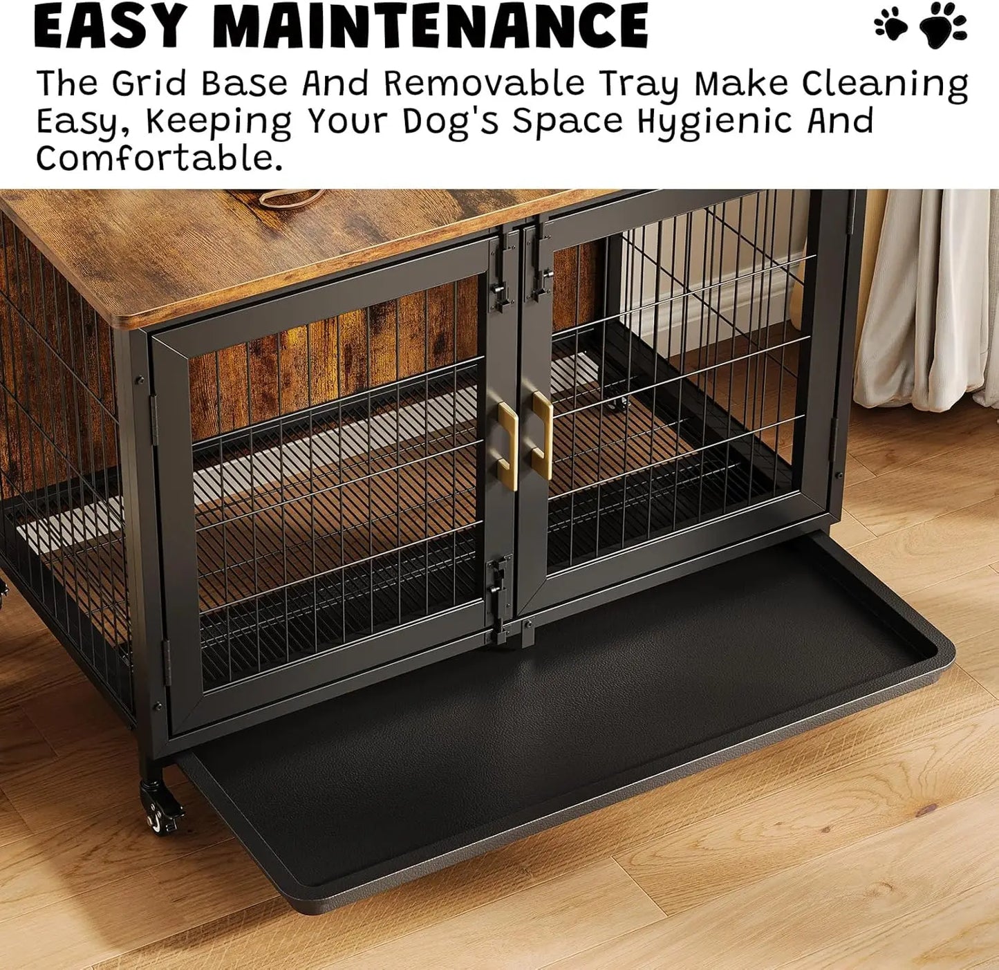 HiMISS Heavy Duty Dog Kennel Furniture With Wheels