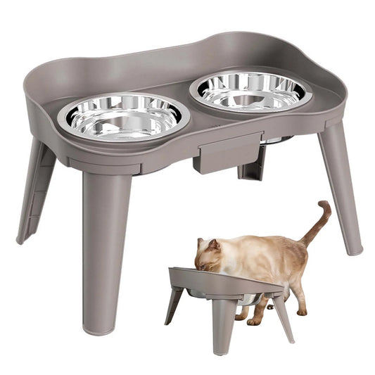 None Elevated Dog Feeder Stainless Steel Non Slip No Spill