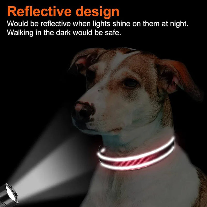 NONECN Reflective Neoprene Padded Dog Collar Adjustable Nylon