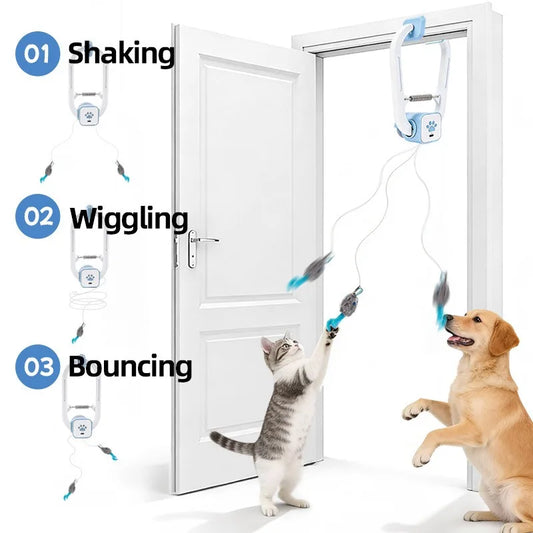 Self Playing Cat Toy Automatic Retractable Teaser For Indoor Cats
