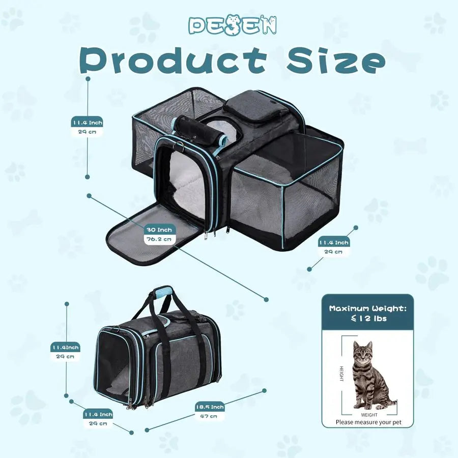 Expandable Soft Pet Carrier For Dogs And Cats Airline Approved