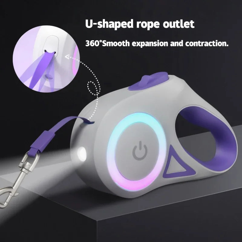 NONECN LED Retractable Dog Leash With Light For Pets