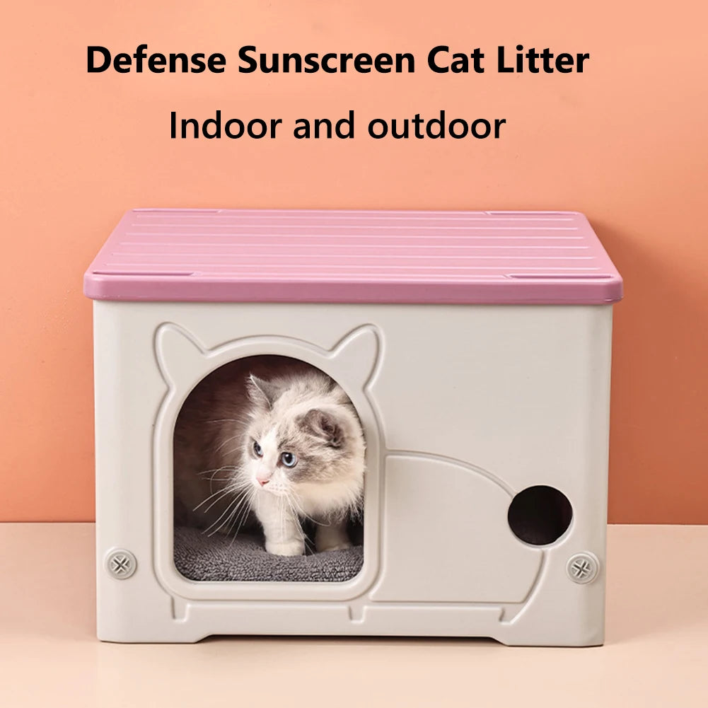 Alloet Outdoor Cat House Shelter Cozy Waterproof Pet Cave