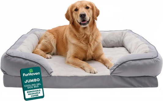 Cooling Gel Orthopedic Dog Bed With Plush Velvet Cover