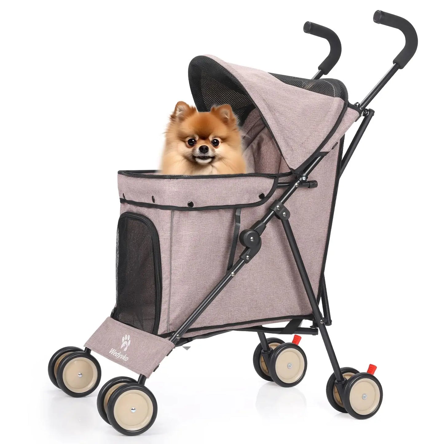 Travel Portable Dog Stroller, Pet Stroller for Small Puppy Dogs & Cats, Up to 33 lbs, Dark Grey