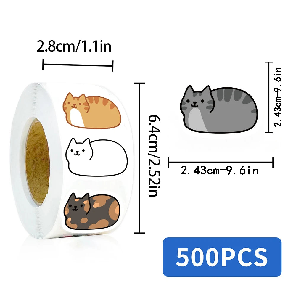 Kawaii Cat Sticker Pack For Laptop Phone Skateboard