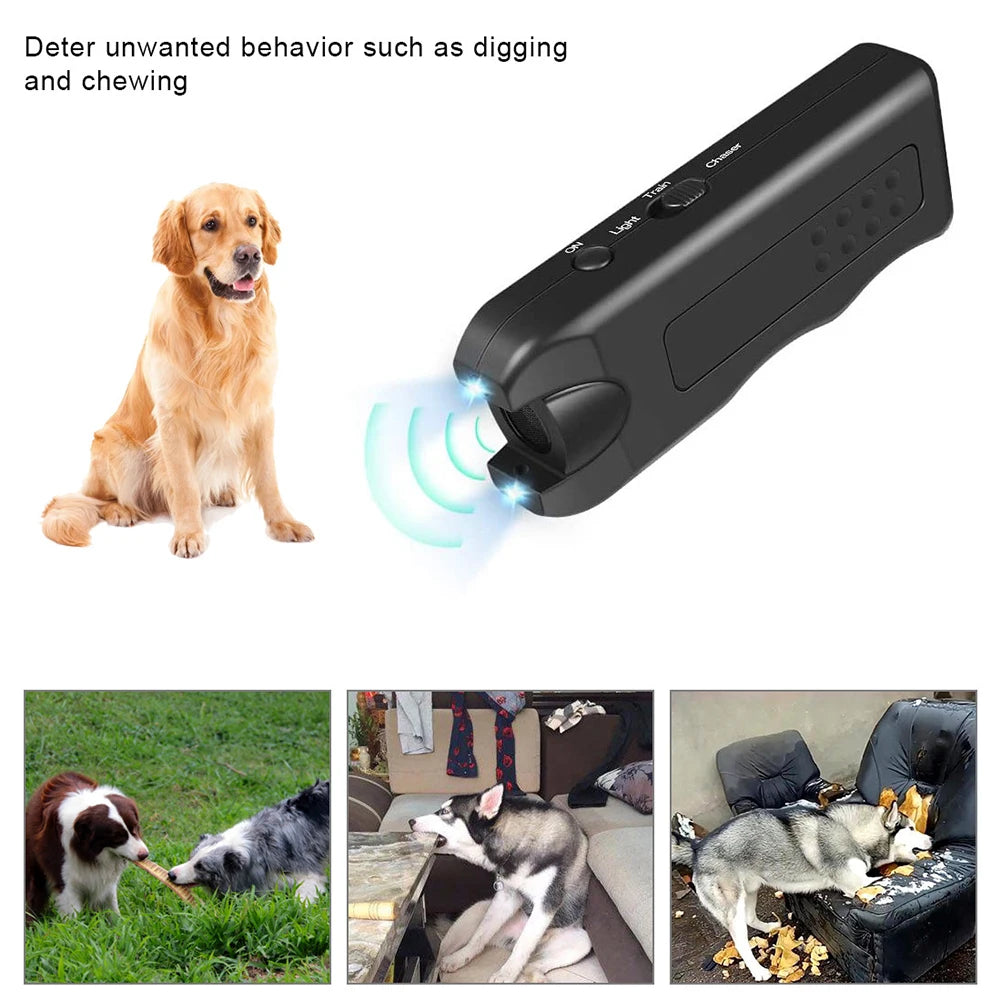 Shunmaii Ultrasonic Barking Device LED Light Trainer For All Dogs