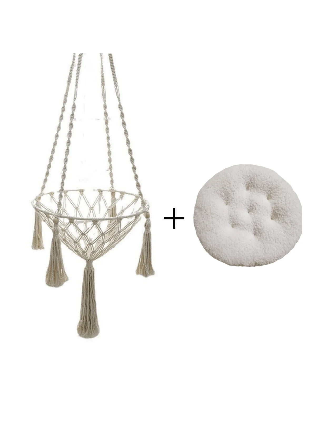 NONECN Hand Woven Cat Cotton Rope Hammock For Indoor Rest