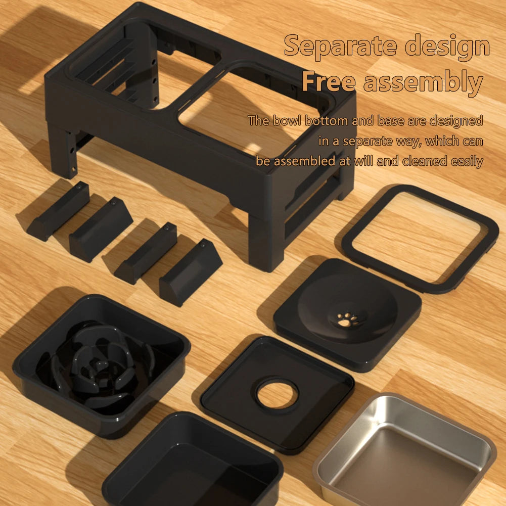 TWISTER.CK Elevated Slow Feeder For Dogs With Adjustable Heights