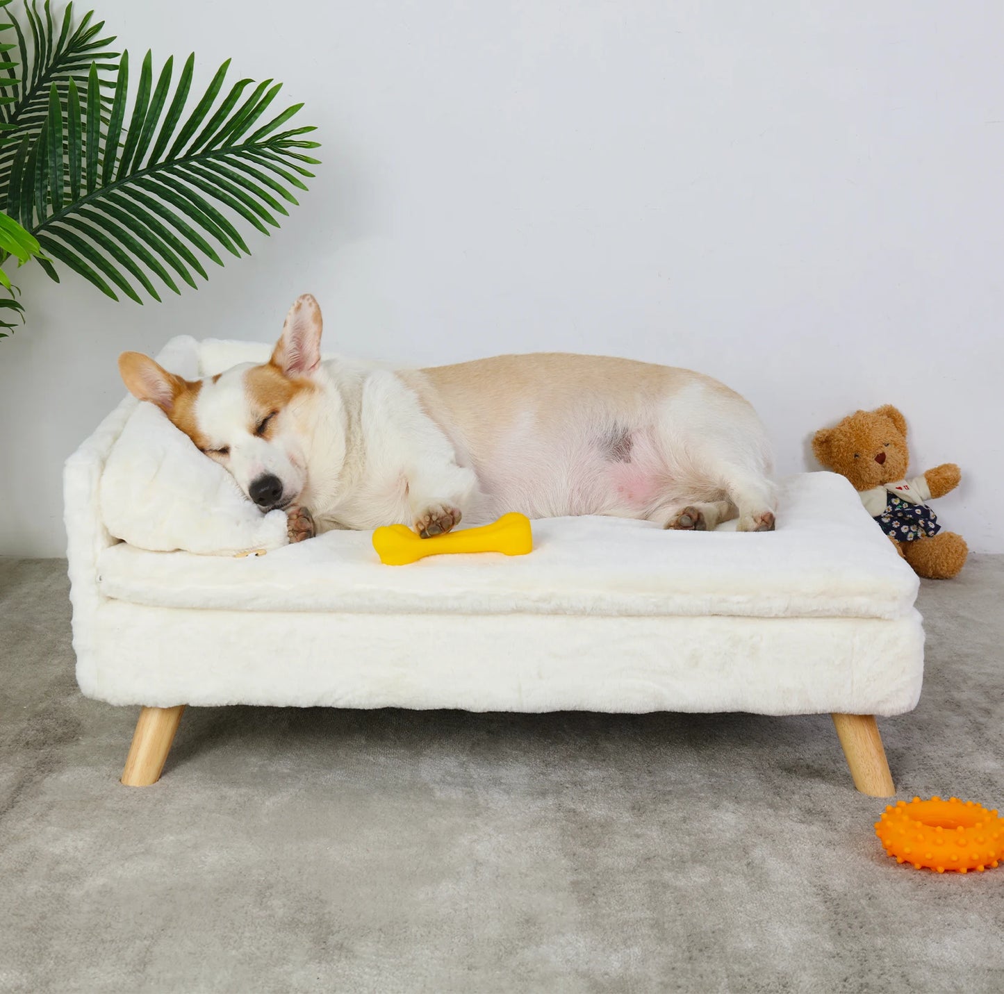 NONECN Elevated Pet Bed With Solid Wood Legs Sofa