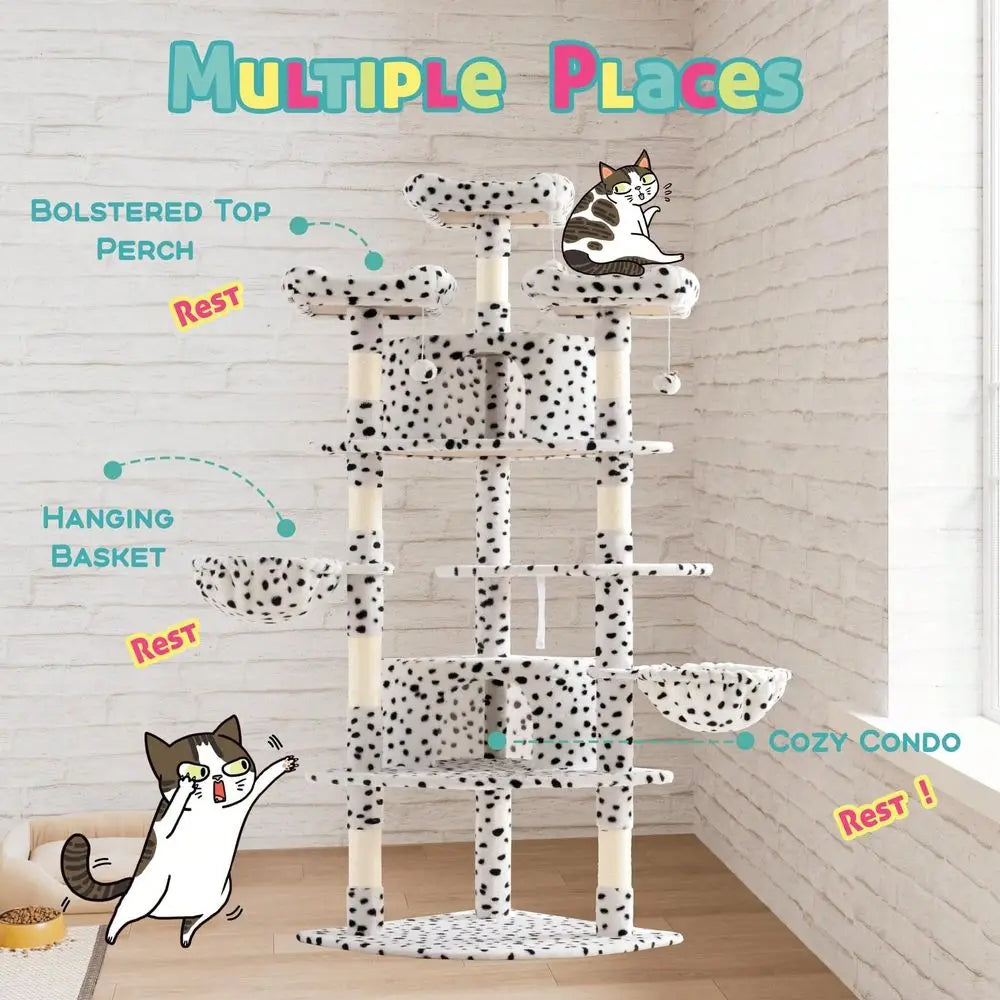 Cat Tree Indoor Multi-Level Corner Tower For Space Saving