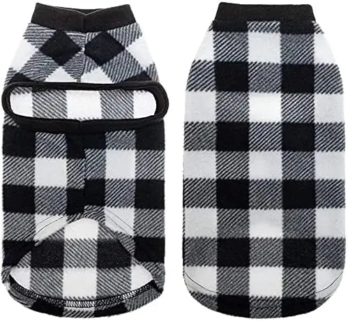 NONECN Plaid Cat Sweater Fleece Hoodie Vest