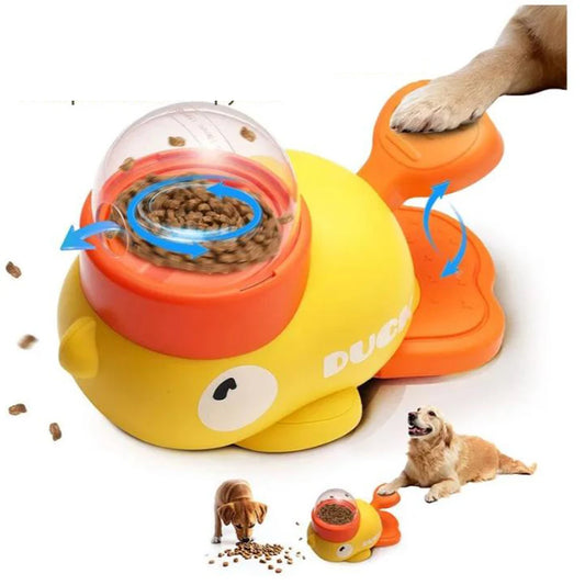 Dog Puzzle Feeder Toy Duck Shape Interactive Food Dispenser