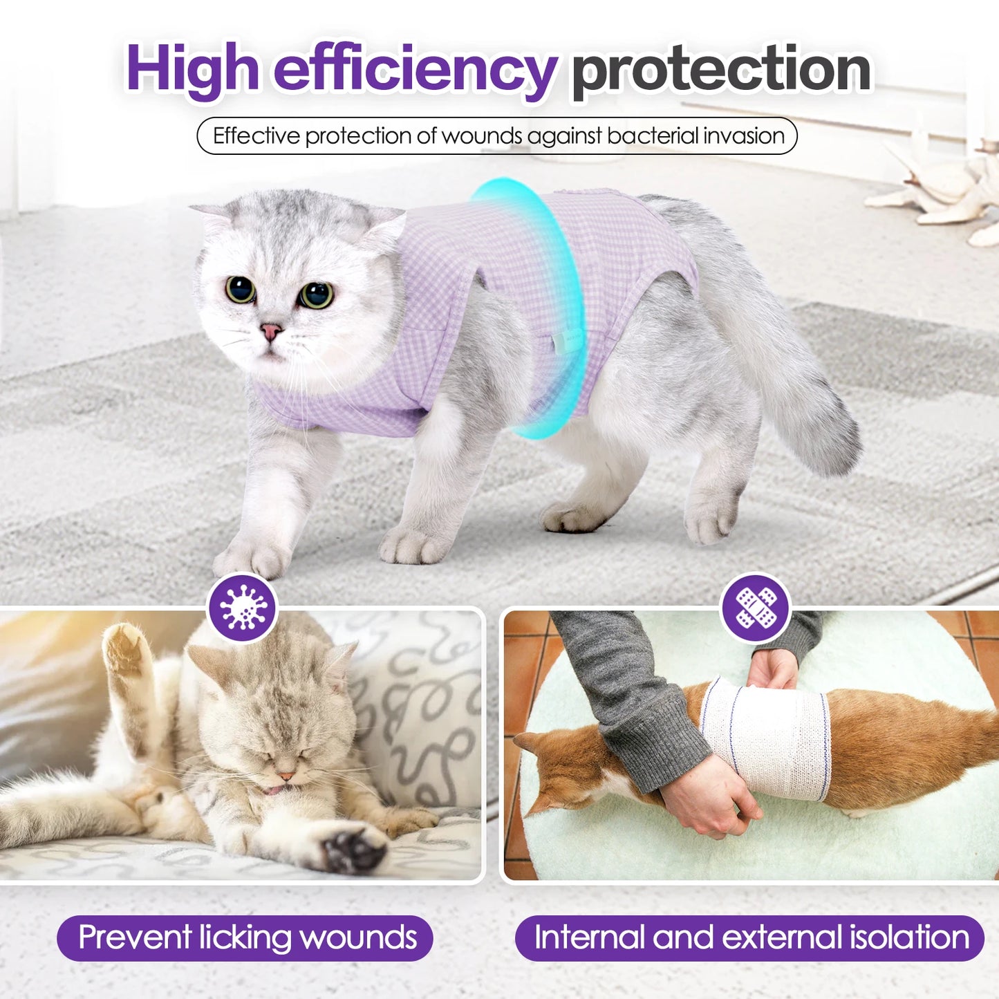 Cat Recovery Suit Professional Abdominal Wounds E Collar Alternative