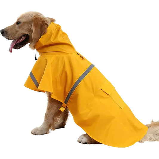 Dog Hooded Raincoat With Reflective Cape For Rainy Days