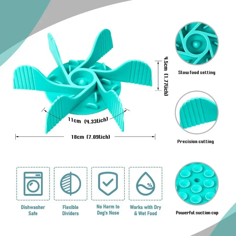 Pet Feeder Plugin With Powerful Suction Cup Slow Feeder