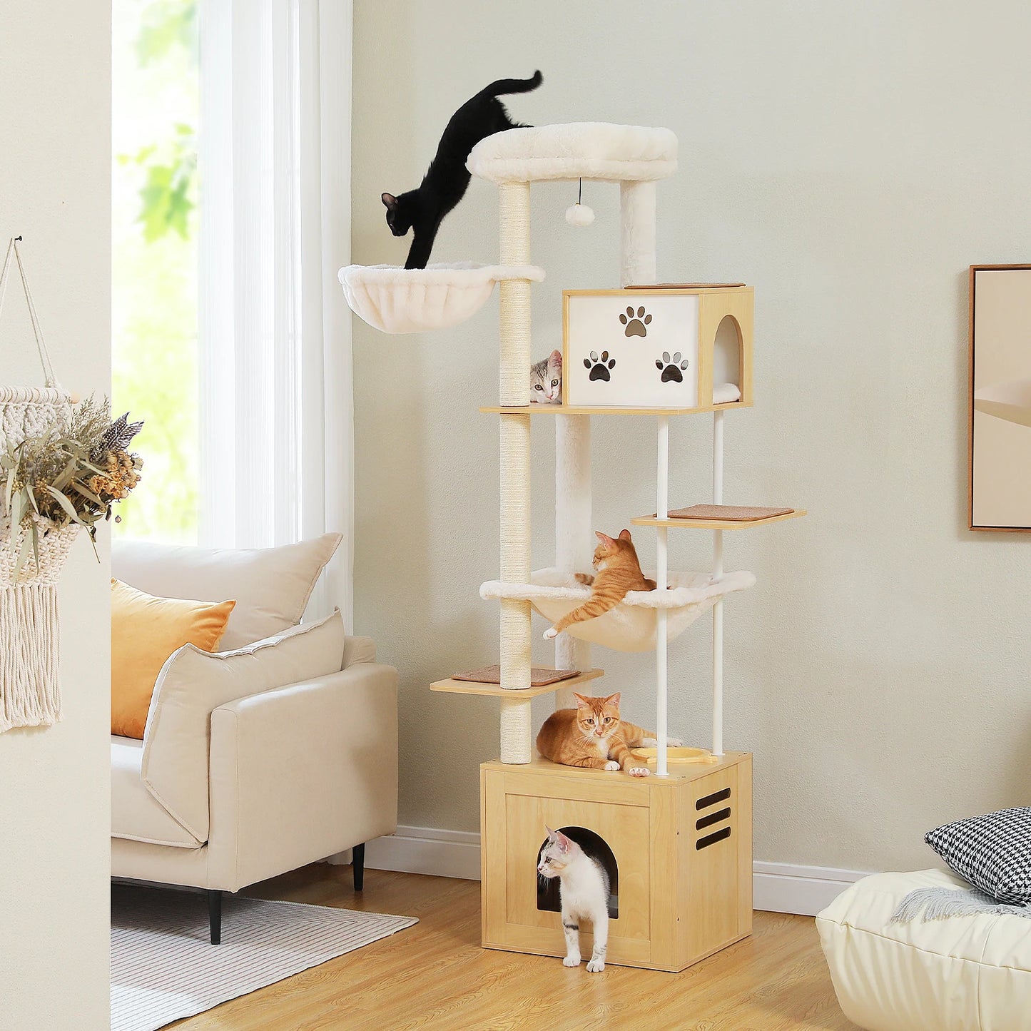 PAWZ Road Cat Tree Tower With Condos And Hammocks