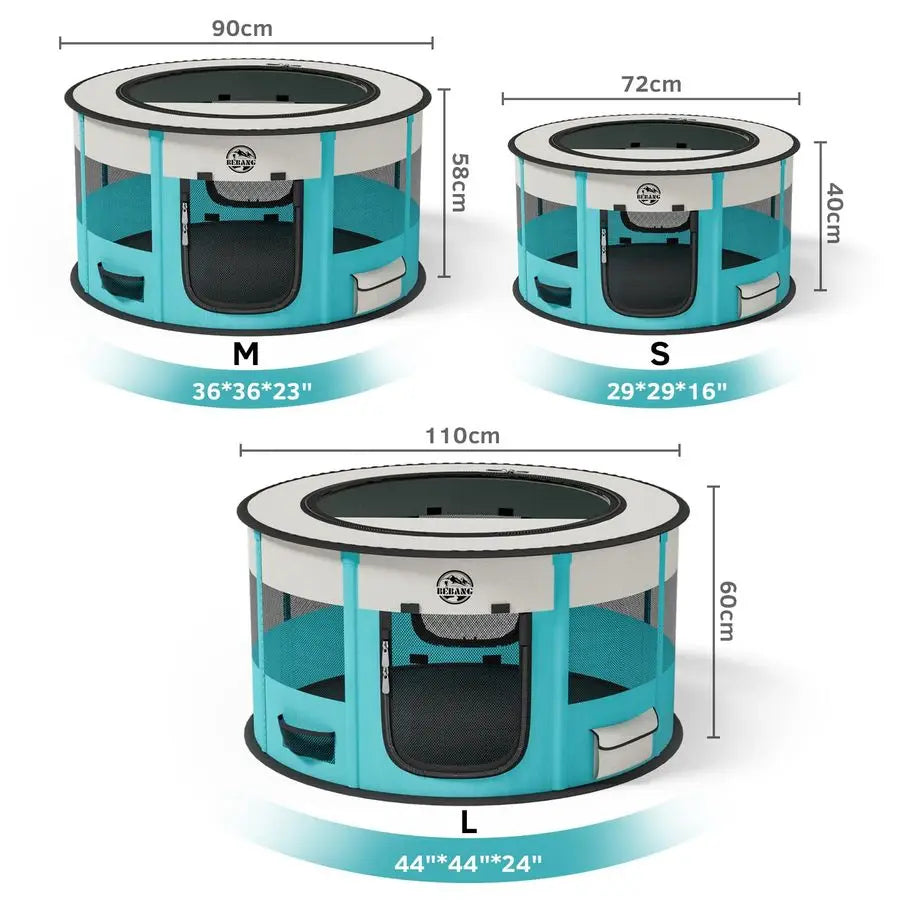 Foldable Pet Playpen For Dogs Indoor Outdoor Exercise Pen With Carrying Case