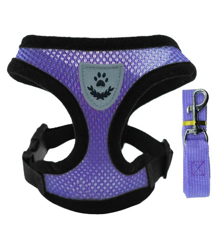 Cat Harness Vest With Leash Adjustable Polyester Mesh Harness For Pets