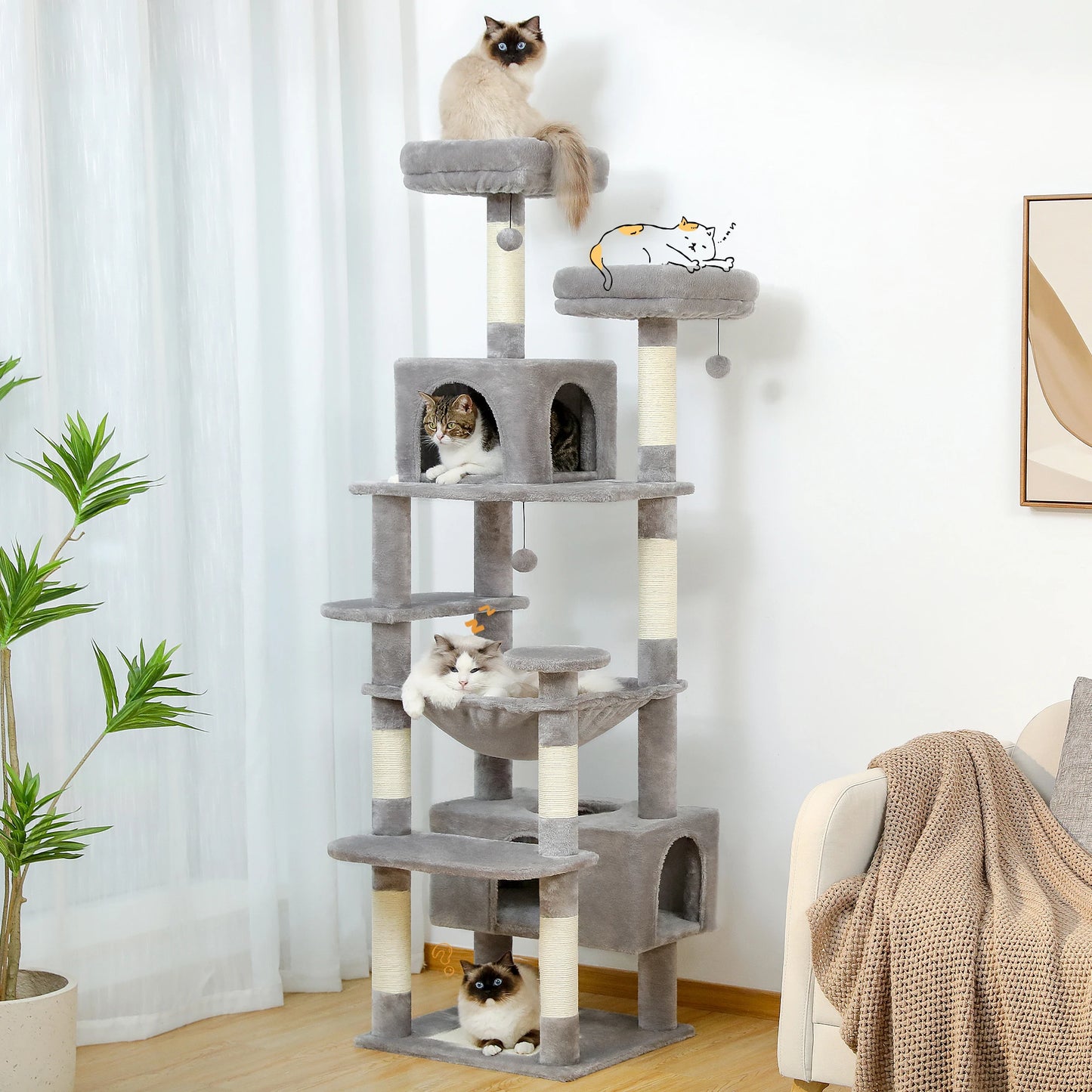 PAWZ Road Large Cat Tree and Tower for Indoor Cats