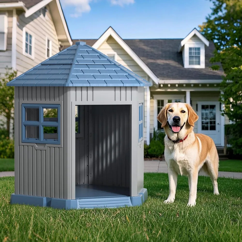 Dog House Indoor Outdoor Durable Shelter With Window