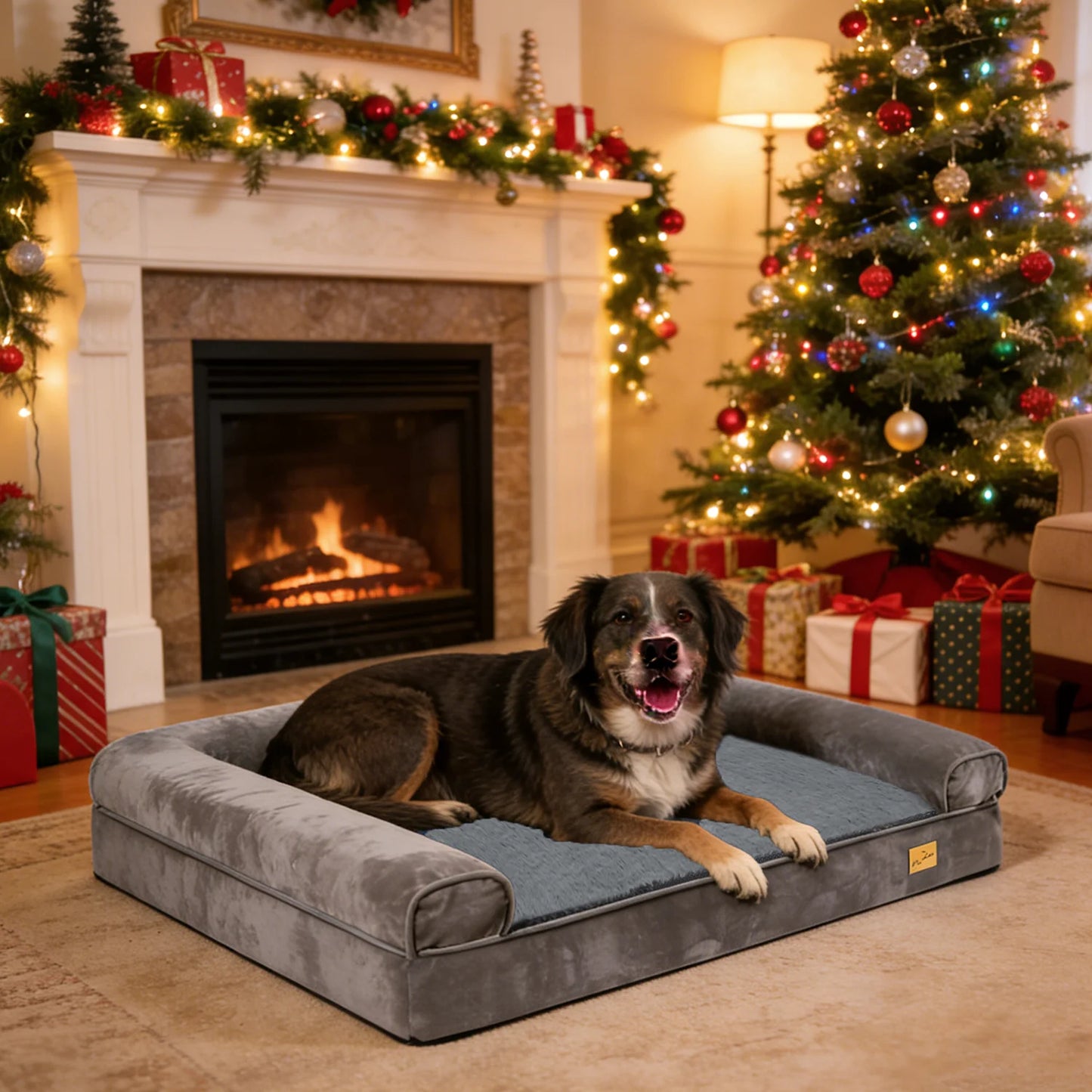 BORWARTCN Calming Orthopedic Memory Foam Dog Bed With Removable Cover