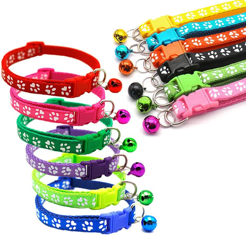 Color Printed Bell Collar For Cats And Dogs Multi Color