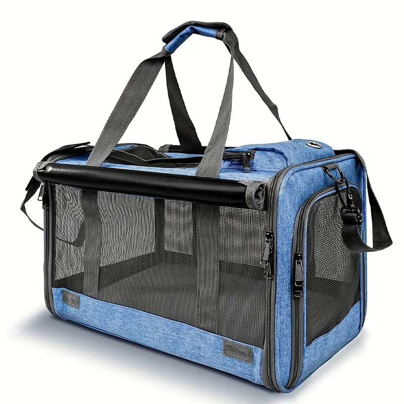 1pc Large Cat Bags Portable Dog Carrier Bag Mesh Breathable Folding Handbag Airline Approved Travel Pet Bag Kitten Transport Bag