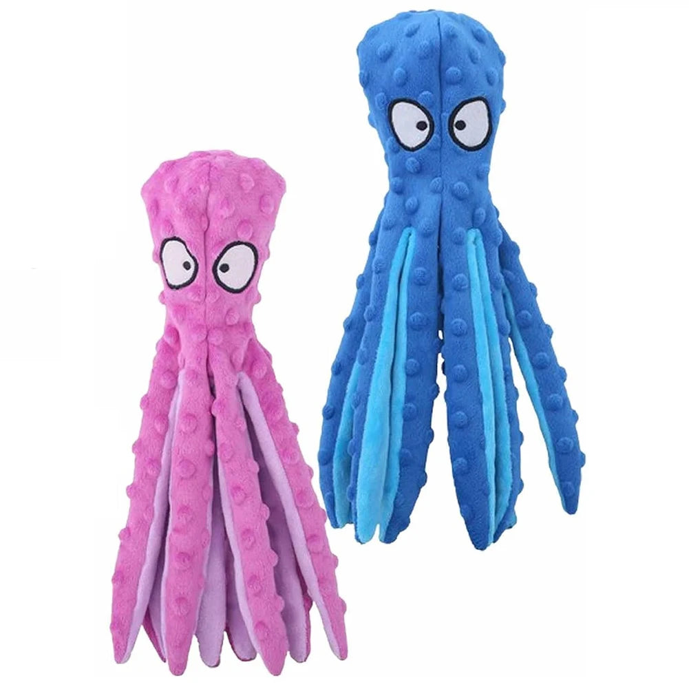 Octopus Dog Toy No Stuffing Squeaky Plush Puzzle Toy
