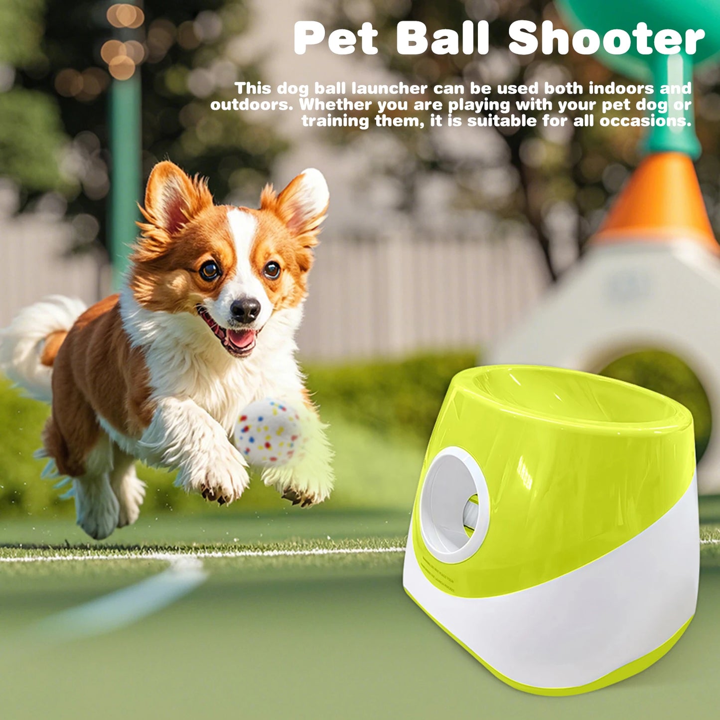 Automatic Dog Ball Launcher With 3 Tennis Balls Durable Design