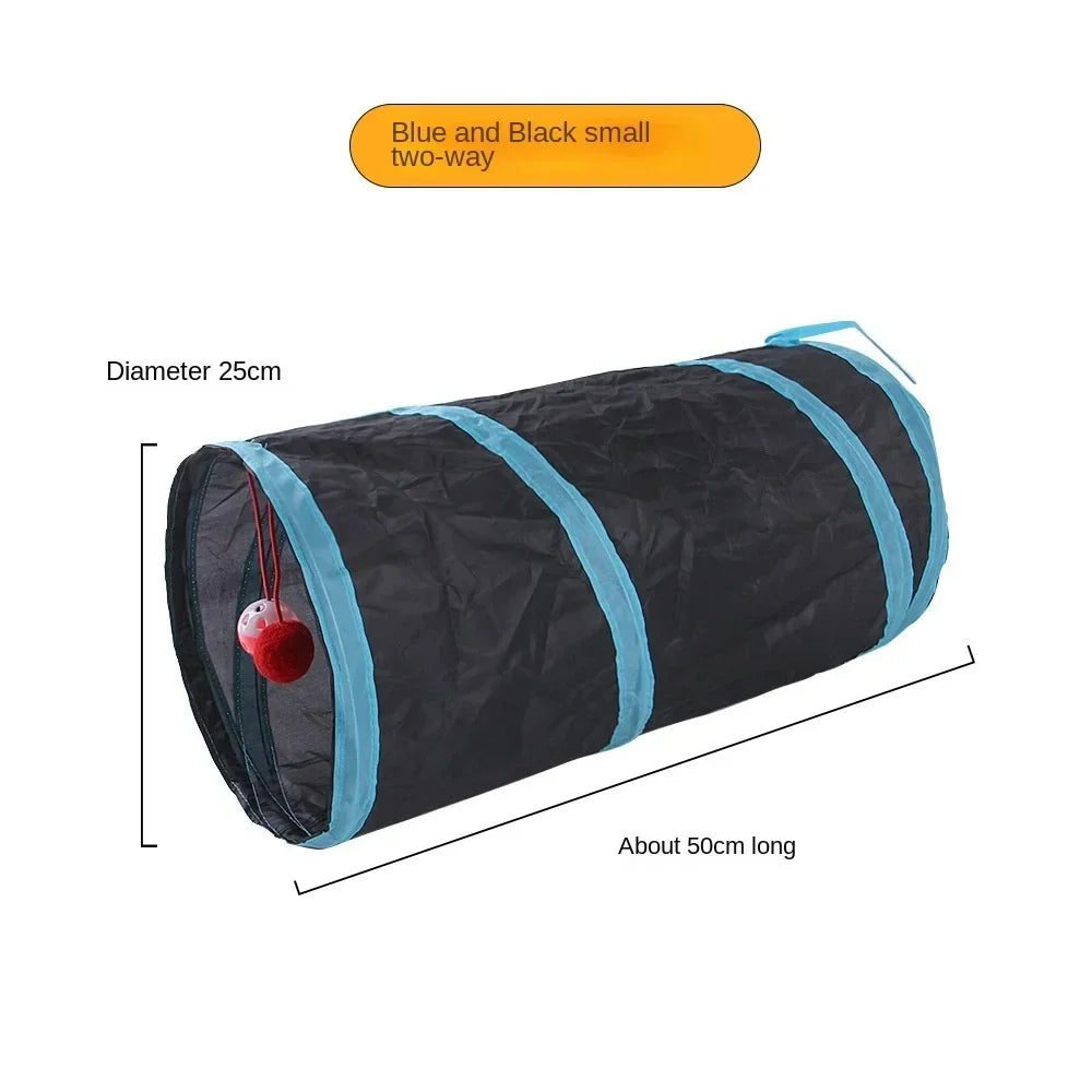 Foldable Cat Tunnel Toy Breathable Indoor Play Barrel for Cats