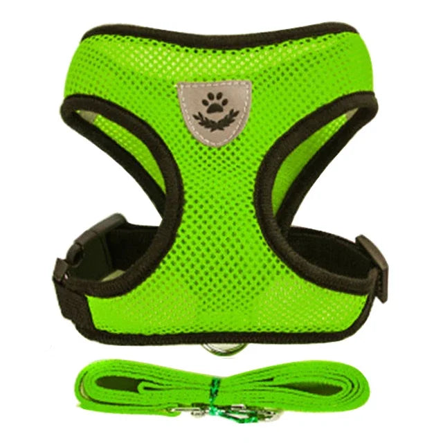 Cat Harness Vest With Leash Adjustable Polyester Mesh Harness For Pets