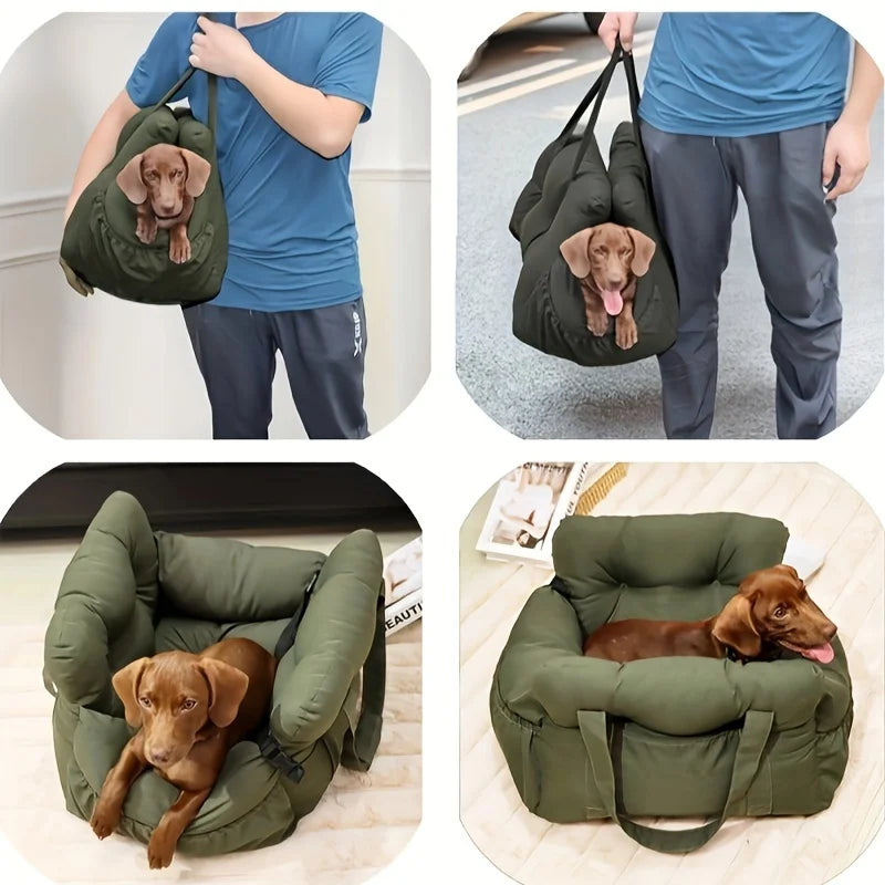 NONECN Dog Car Seat With Safety Belt Non Slip Carrier