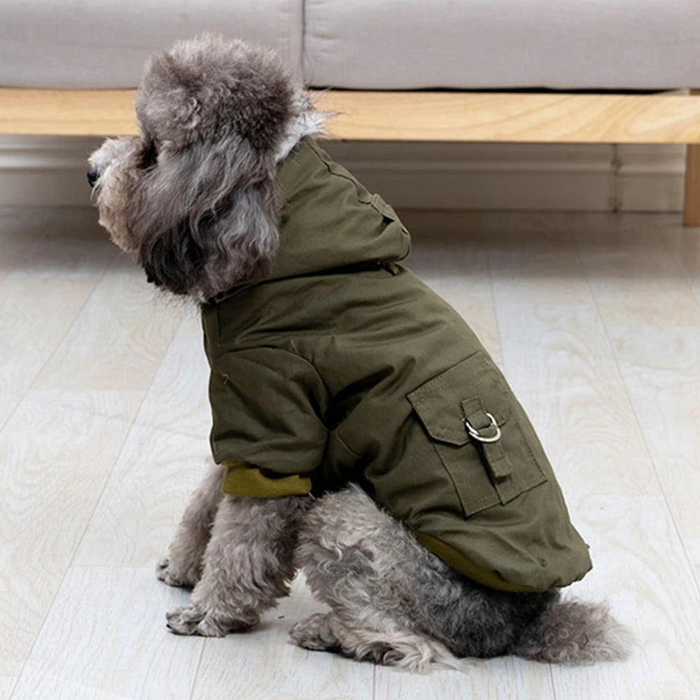 Pet Dog Jacket With Harness Winter Coat