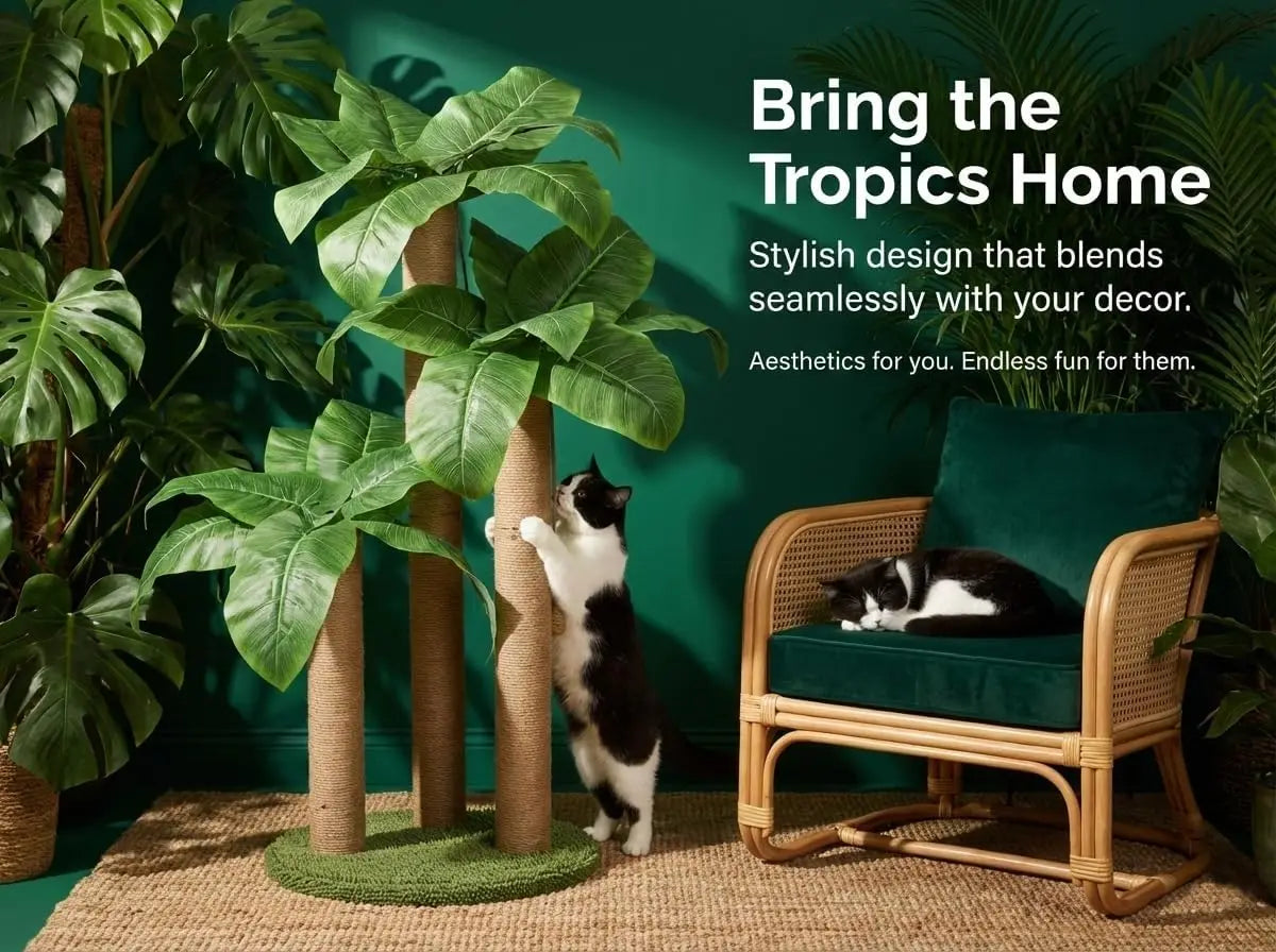 XMSJ Cat Scratching Post Tree With Interactive Dangling Balls