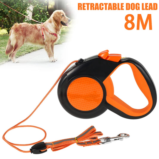 Retractable Dog Leash Heavy Duty With Reflective Tape Non Slip Handle