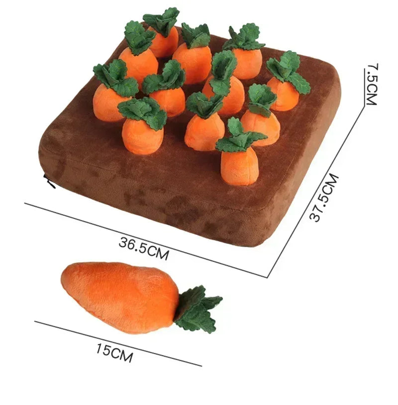 Innovative Snuffle Mat Dog Toy Plush Carrot Vegetable Hideaway