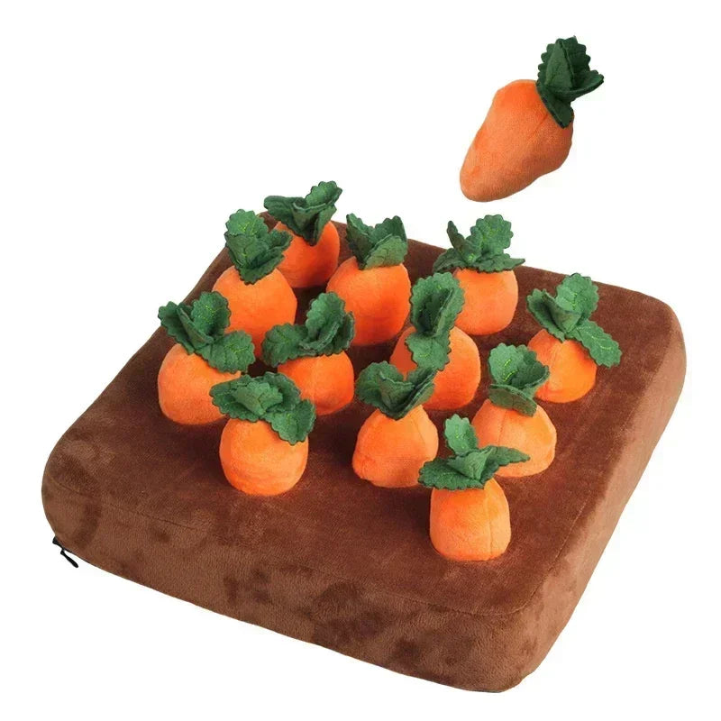 Innovative Snuffle Mat Dog Toy Plush Carrot Vegetable Hideaway
