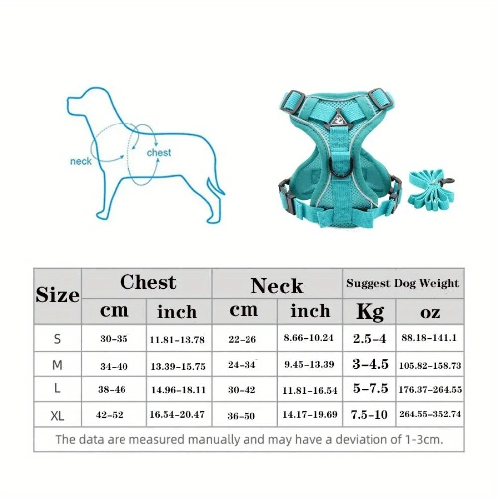 NONECN No Pull Dog Harness And Leash Set Reflective