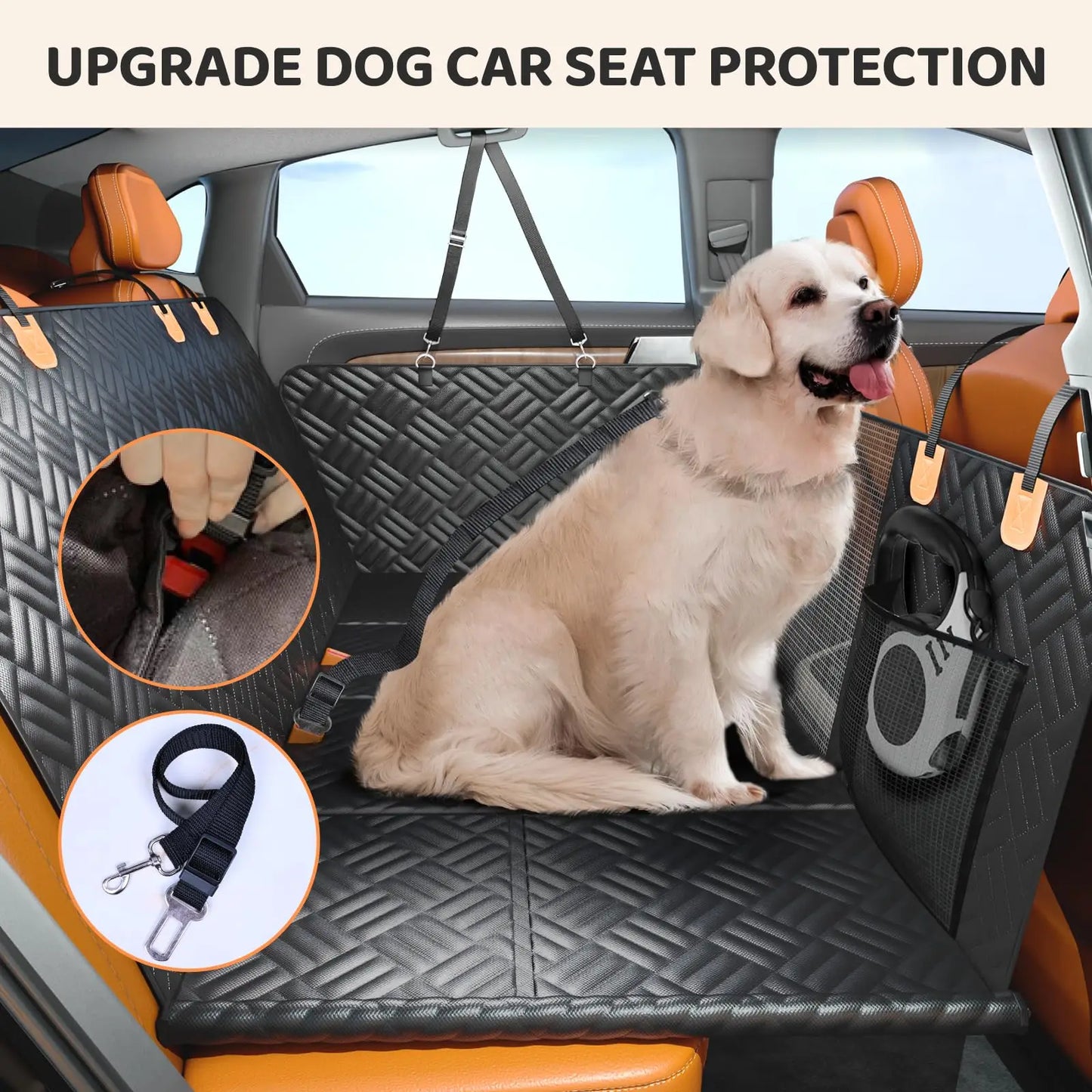 NONECN Car Rear Seat Dog Cover Hammock Extender Load Bearing