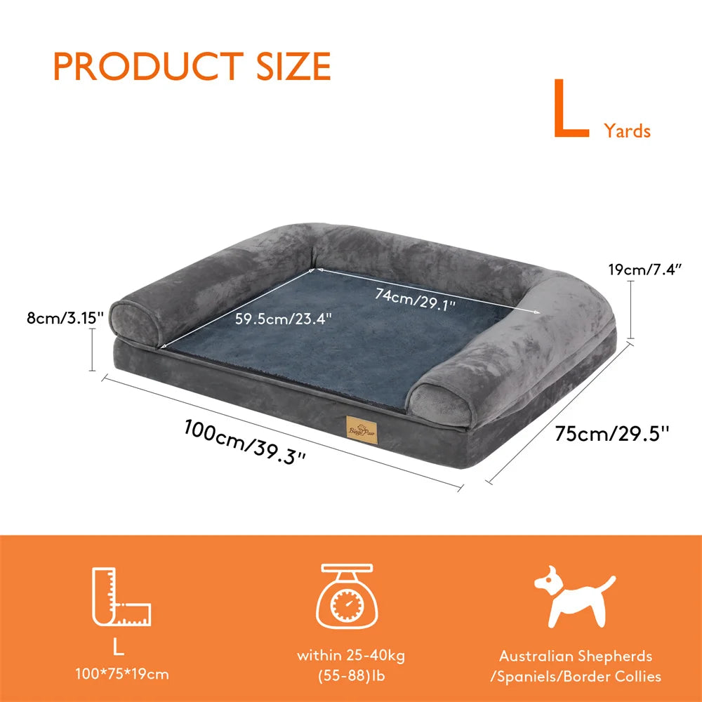 BORWARTCN Calming Orthopedic Memory Foam Dog Bed With Removable Cover