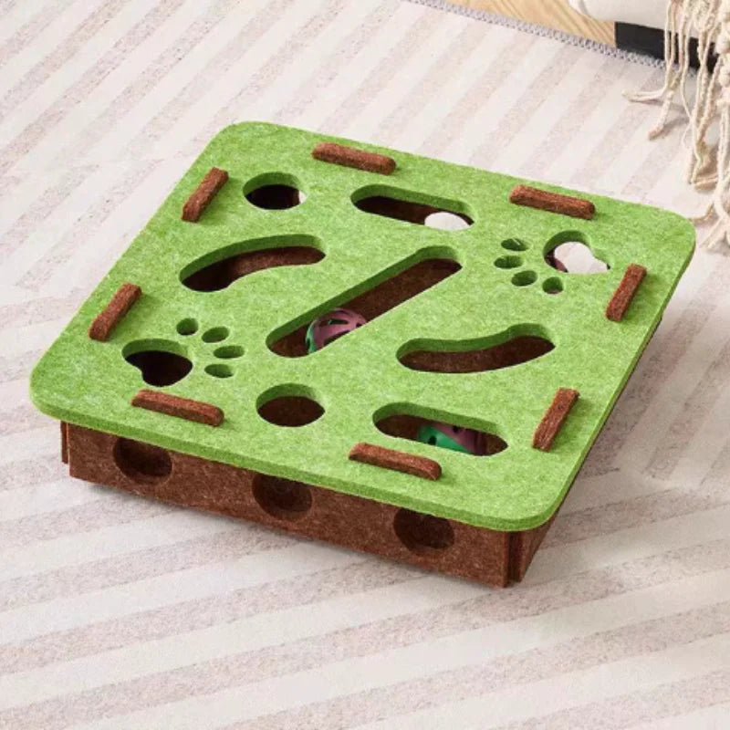 Interactive Cat Toy Maze Puzzle for Kitten with Bell Balls