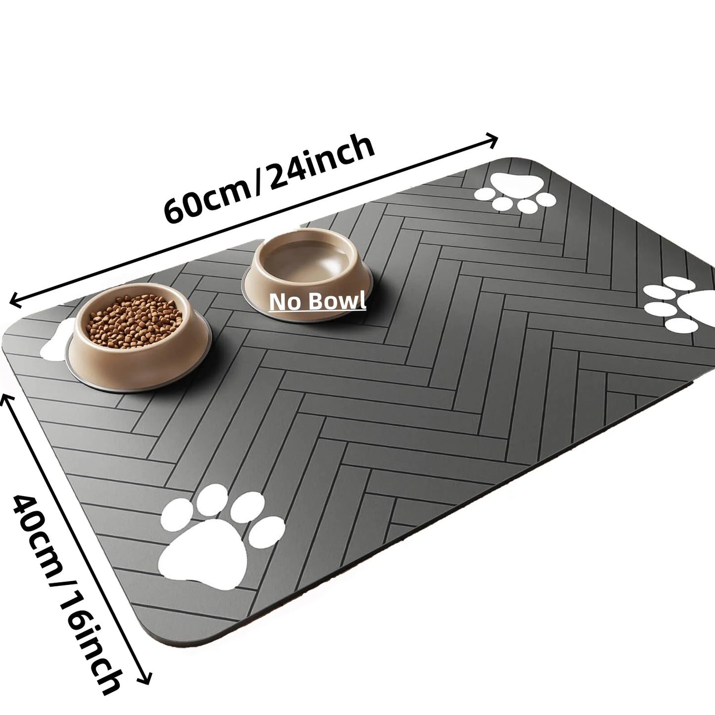 Absorbent Pet Feeding Mat With Waterproof Backing For Dogs Cats