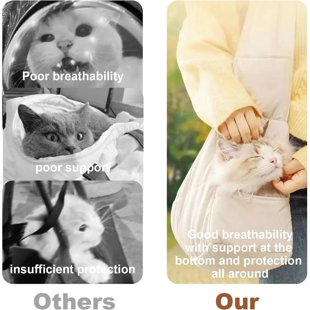 Mini Dog Purse Carrier With Pockets And Secure Harness Clip