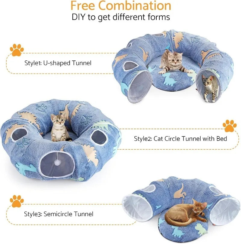 Foldable Cat Tunnel With Four Entry Points Peekaboo Cave