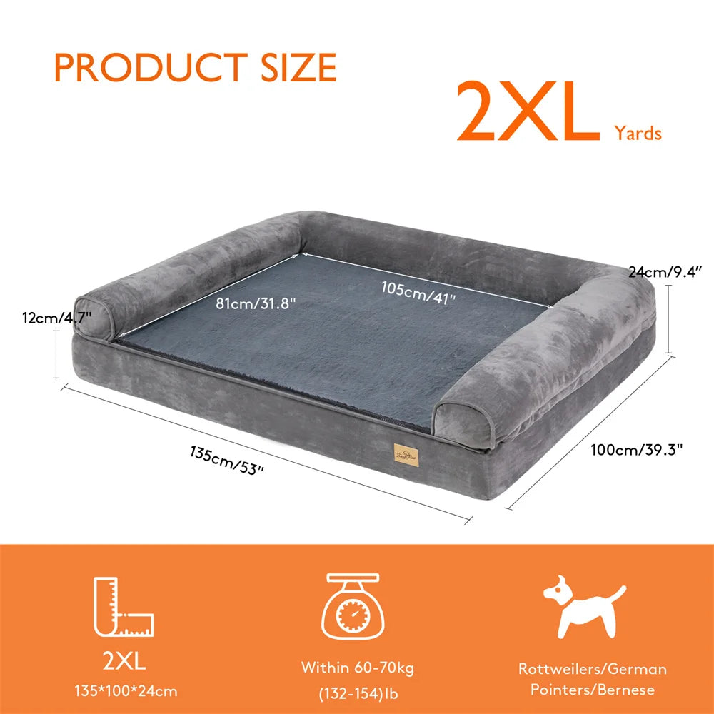 BORWARTCN Calming Orthopedic Memory Foam Dog Bed With Removable Cover