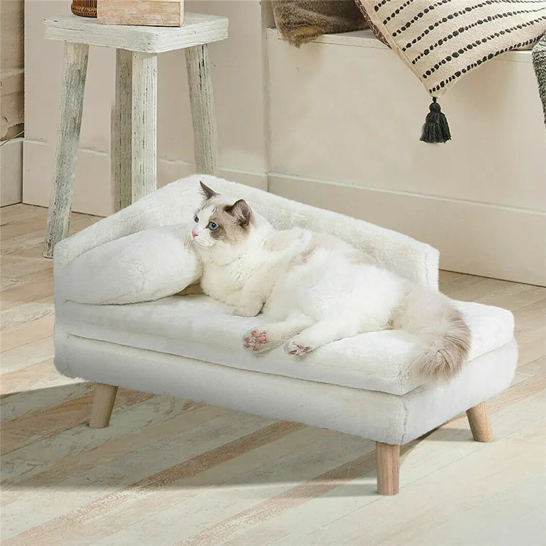 NONECN Elevated Pet Bed With Solid Wood Legs Sofa